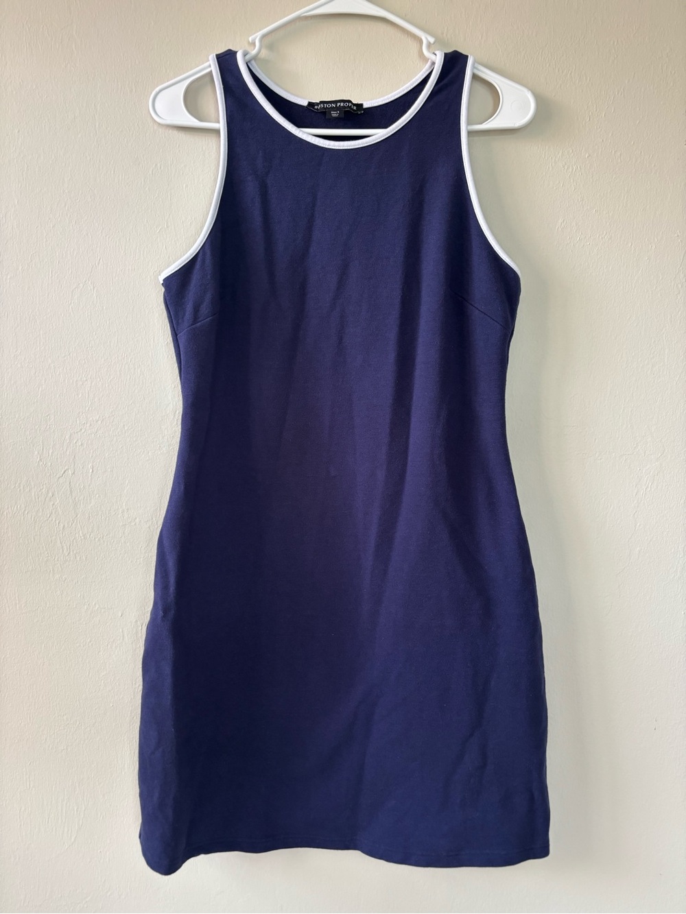 Boston Proper Dress Size Small Navy with White Trim Sleeveless